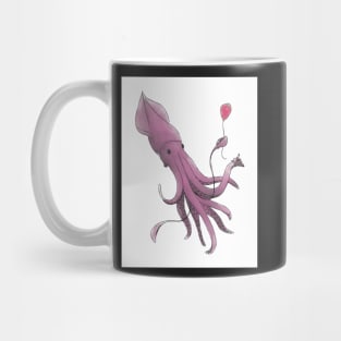 Giant Squid with Cake and Balloon - Happy Birthday Mug